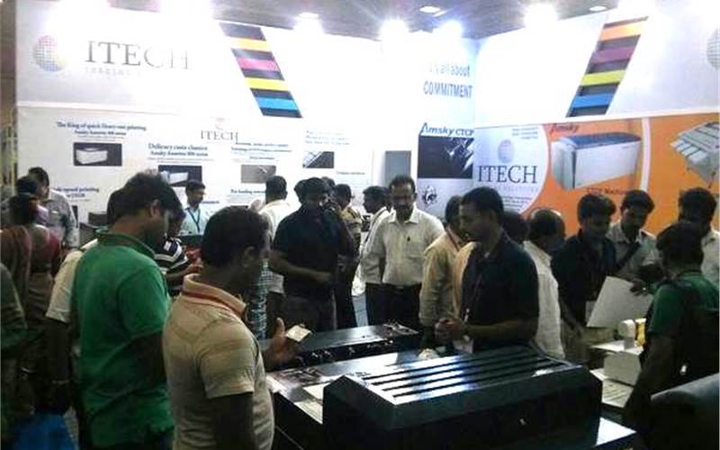 iTech stall was crowded with its CTP platesetters and digital devices