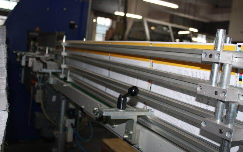 Section-sewn books ready to be trimmed to the final cut size