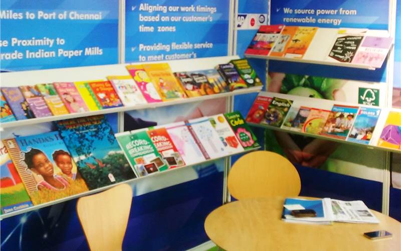 The Multivista stall | The director of Chennai’s book printing major, R Karthik, recently told PrintWeek India, “We are confident about the growing demand for our specialised offering in book printing.” Multivista Global recently added a Heidelberg Suprasetter 106 CTP to its sprawling facility in Chennai. The company also installed the Heidelberg Speedmaster SM 102 8-P, a remarketed eight-colour press from Heidelberg India. As Karthik said, the company wants to be the best in school book printing