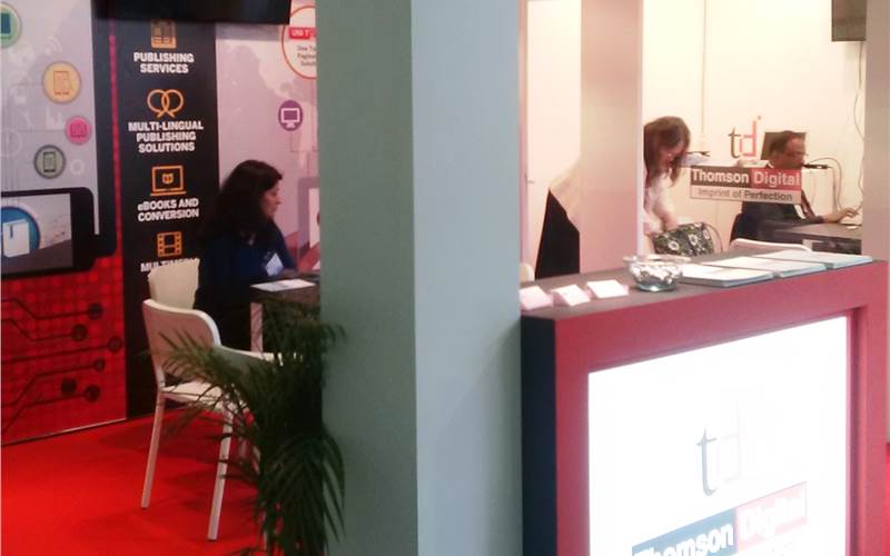 The Thomson Digital stall | A division of Thomson Press, Thomson Digital is changing the paradigm of digital publishing by empowering authors, independent publishers, media companies and studios to thrive and excel in this quickly evolving industry. Backed by five decades of experience Thomson Digital offers a diverse service portfolio for the entire content management spectrum and provides multi-channel delivery for eReader devices, smartphones and tablets