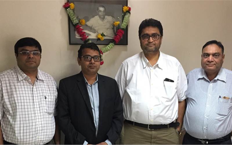 (l-r) Krunal Shah, Sachin Patil of Bobst, Nitin Shah, Rajesh Shah