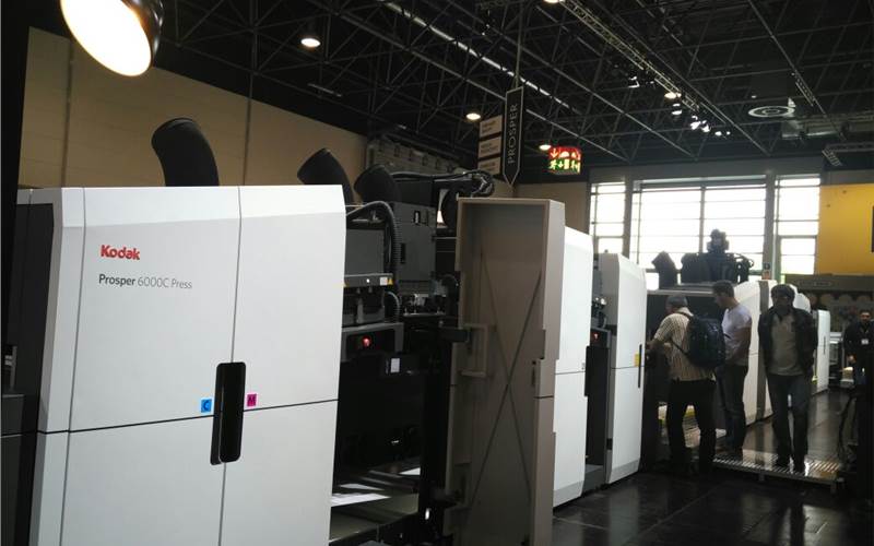 Kodak 600DC Press. In addition, the beautiful Kodak stall has live demonstrations of the Kodak Prosper 6000 press
