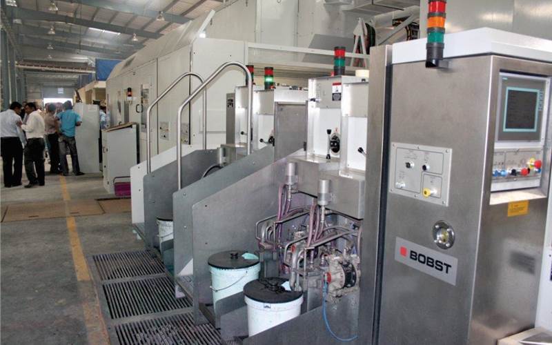 “The FFG 618 is a 1.8 metre width four-colour flexo machine, capable of slitting, scoring, folding, gluing and rotary die-cutting inline. The machine can produce RSC boxes up to 26,000 boxes per hour. It has a rapid set system for fast printing makereadies while machine is running and Posilock rotary die quick-locking sytem for fast changeovers up to 12 in one shift.” - Subhasis Roy, business director, Bobst SA