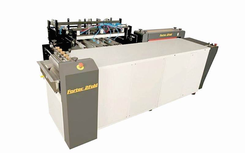 Fortec Binding Systems' case-making machine was launched in February 2013. The two fold board fixing machine has an automatic registration system and a pneumatic control system that helps fix the board with perfect registration. The production speed of the machine is 400 cases per hour.