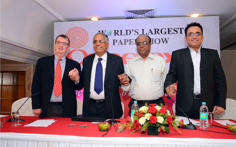 (From left) Nick Ince of Solenis Chemicals, RC Johari of Trident, PG Mukundan of IARPMA and Gagan Sahni of ITEI