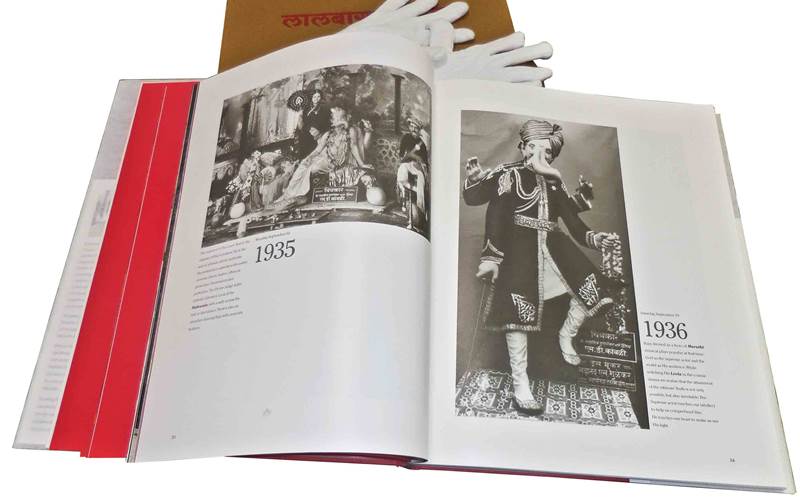 The 175-page coffee table book printed on imported archival paper traces the journey of the iconic Lalbaugcha Raja Ganapati Mandal since its inception, 84 years ago. The perfectly bound book printed at Mumbai-based press Superlekha came packed in a e-fluted case with gloves to prevent spoilage of the pages. The hardcase book has a a carefully designed book jacket made of handmade paper and gold foiling which gives it a premium look