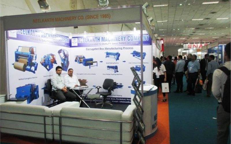 Faridabad, Haryana-based Neelkanth Machinery Company manufactures and exports paper corrugated board and box making machinery. On display were corrugated board and box making machinery