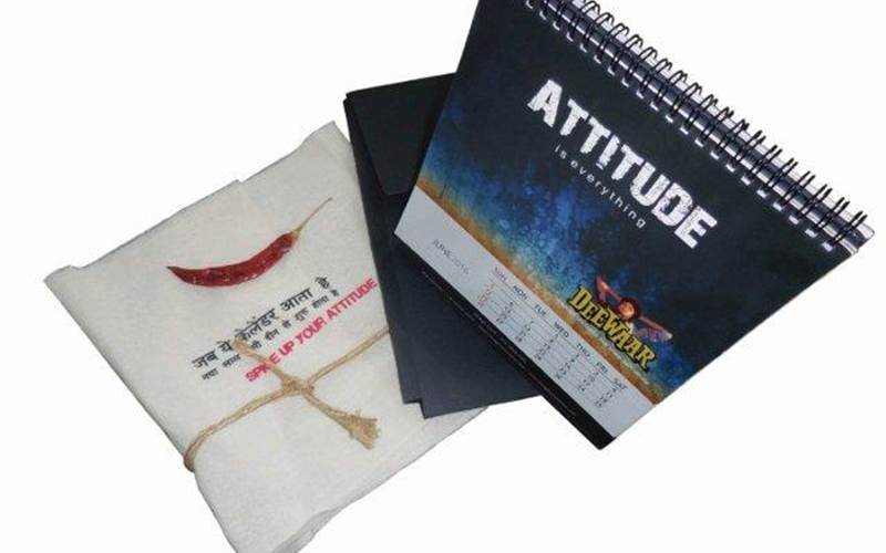 ‘Main aaj bhi feinke hue paise nahi uthata’; “Jab tak todenge nahi, tab tak chodenge nahi!’; ‘Money brings respect’. Sounds too cheesy and blunt? But not for Ahmedabad-based Image Care. The calendar from Image Care came packed in a jute cover tied with a rope and to top it, there was a red chilly pasted on it which reads, ‘Jab yeh calendar ata hai, naya saal ussi din se shuru hota hai’. Now that’s what we say is a spicy attitude!
