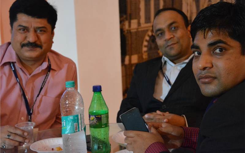 Three printers from Delhi having a quick bite at the cafeteria