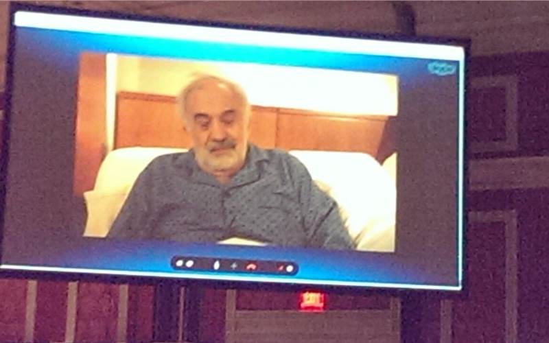 Benny Landa on a Skype call talking about the most powerful Fiery server on his project...beta phase