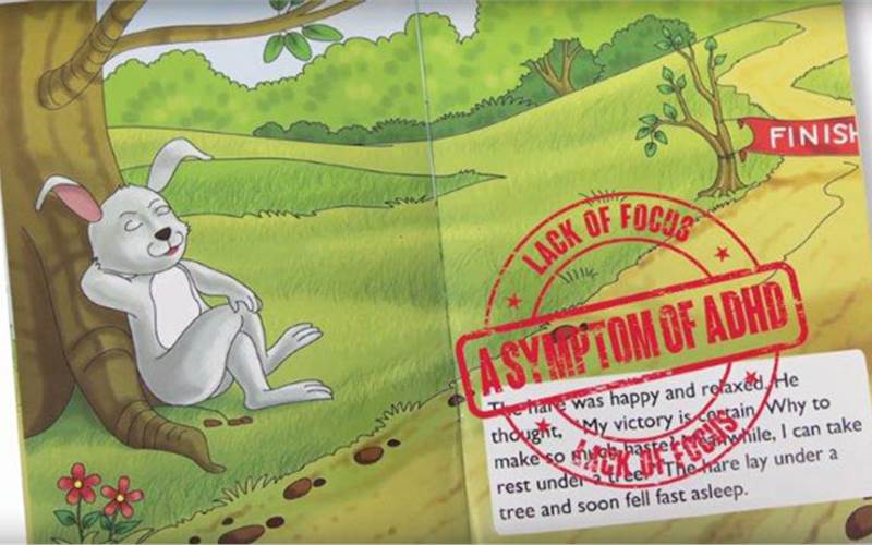 Johnson & Johnson - ADHD Symptom Stamps by Medulla Healthcare Communications  |  For Concerta from Johnson & Johnson, Medulla wanted to accelerate the diagnosis and treatment of ADHD, a condition that stays undiagnosed even though 1 in 10 Indian children suf¬fer from it. The agency decided to ride on fairytale characters, identifying symptoms of ADHD in them: like the hare which lost the race because he lacked focus and the hyperactive Pinocchio. ‘Symptom Stamps’ refers to the rubber stamp the agency imprinted on fairytale books wherever a character exhibited ADHD symptoms. Mini-libraries were created with such stamped fairytale books and placed at waiting rooms of paediatricians, who in turn referred kids with symptoms to specialists.