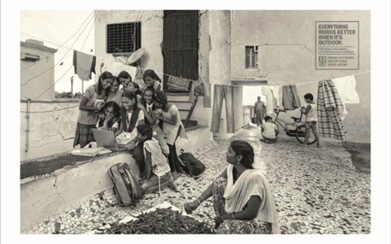 IOAA by Taproot Dentsu  |  This campaign for the Indian Outdoor Advertising Associa¬tion (IOAA) was born of the observation that at any point, there are several billboards lying idle, with nothing but contact details for potential advertisers. Taproot tapped into this. Prashant Godbole captured on camera the power of shared experiences to underline that ‘Everything works better when it’s out¬door’. These were displayed on the unused billboard inventory to underline the power of the medium.