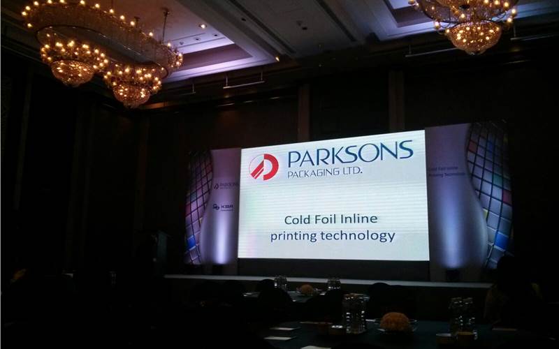 Parksons show at Palladium: A hush before the start of the evening attended by hundreds of brand owners who were impressed with the magic of inline cold foil