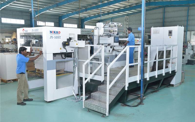 The packaging post-press also includes Yoco foil stamper/die-cutter and two folder gluers.