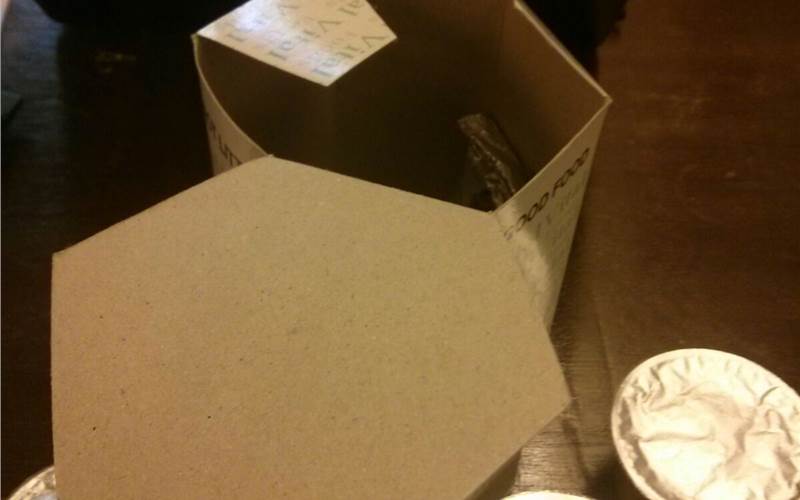 Takeaway food: The food has been exquisitely packed with a disposable dust bin