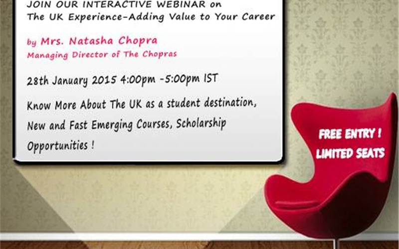 Webinar on the UK Study Experience - Adding Value to Your Career