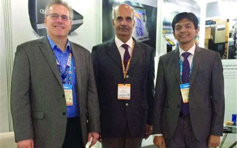 Malayala Manorama purchases additional QuadTech automation solutions for 42 towers on 11 presses, across 7 different locations: (l-r) Vince Balistrieri, QuadTech vice president of operations; PP Prakash, vice president - materials for Malayala Manorama; Vinodhkumar Balakrishnan, QuadTech area sales manager