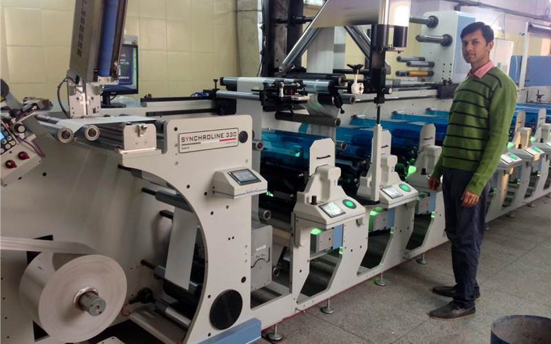 The Synchroline 330 is an eight-colour UV flexo press.