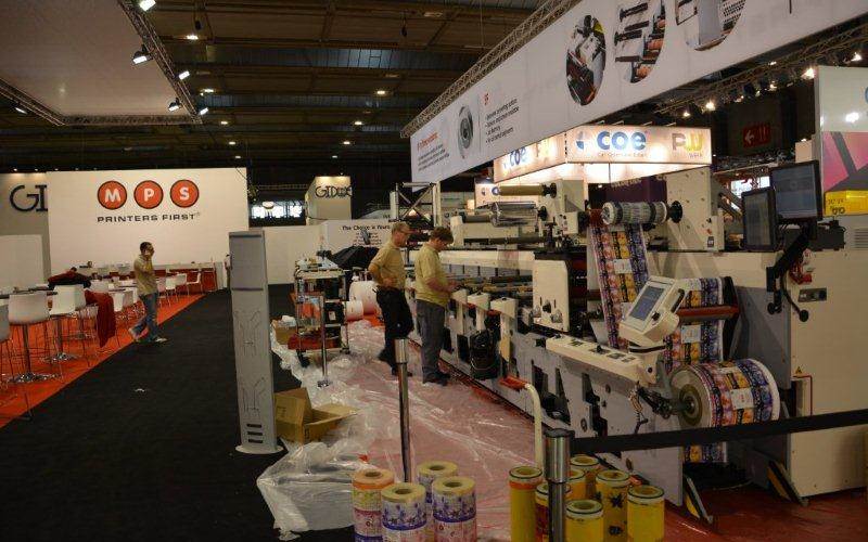 One of the three EF versions on the stand being set up