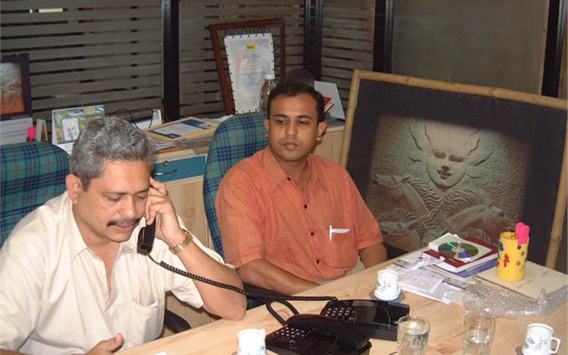 Shashank Tilak and Amar Chavan in their cabin
