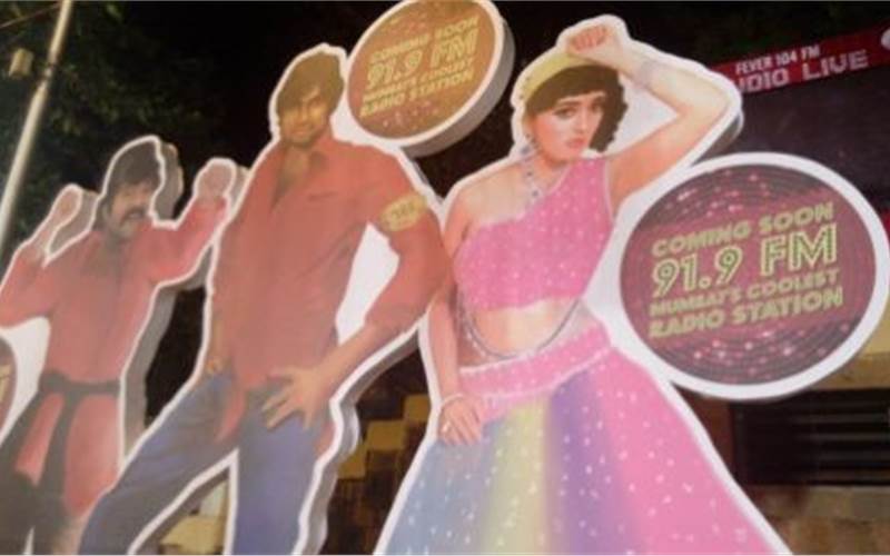 Printed posters of the famous celebrities in town was spotted, representing radio channel