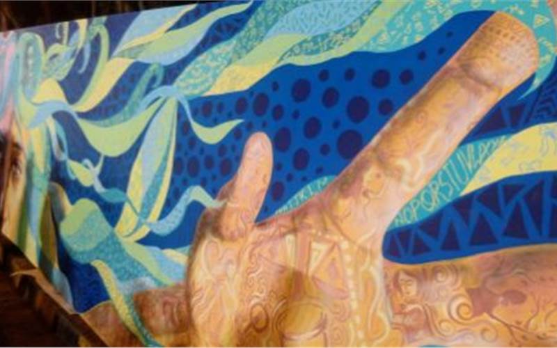 Community art project on women's safety and empowerment, a work by Joel Bergner with local students