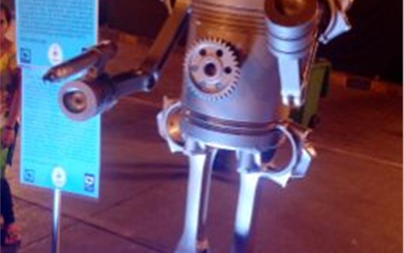 An installation by the Naval Dockyard team Mumbai using waste materials