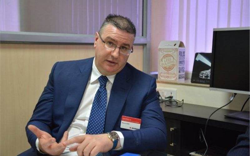 Marco Lideo, international sales manager. There are an estimated 20,000 Bobst machines installed and running currently all around the world