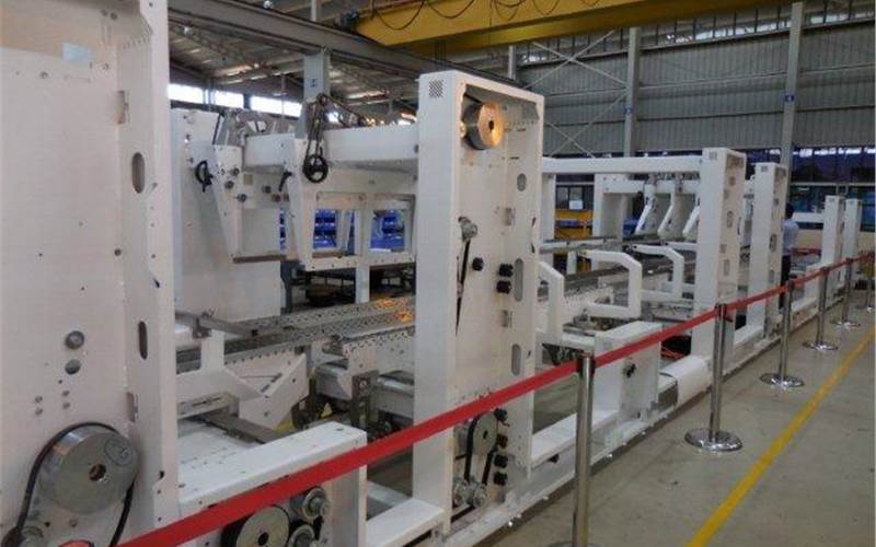 A Lila II machine in making. According to a Bobst representative, this Lila II in the picture will take 12 days to be fully assembled and ready for dispatch
