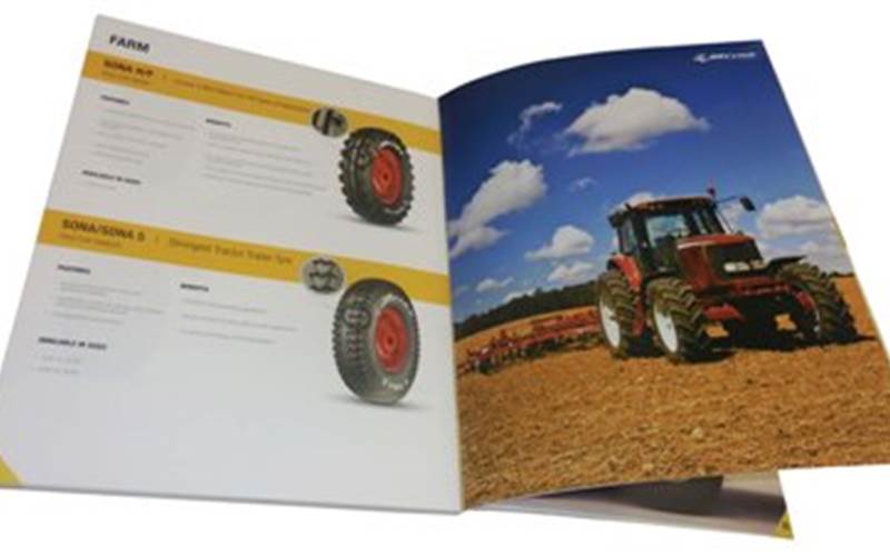 INFINITY ADVERTISING | J K Tyre Product catalogueLength of run: 6000Pre-Press: Kodak CTP plate processor and EFI software for colour managementPress: Komori Lithrone (25x37 - four colour with auto plate changer)Post-Press: Spot UV on cover and inside pages and perfect bound on Welbound nine-clamp perfect binding machinePaper: 130gsm Silky Snow White for inside pages and 280gsm Silky Snow White for the cover