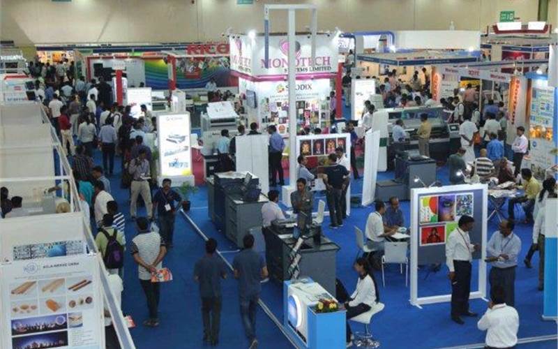An aerial shot of the exhibition hall