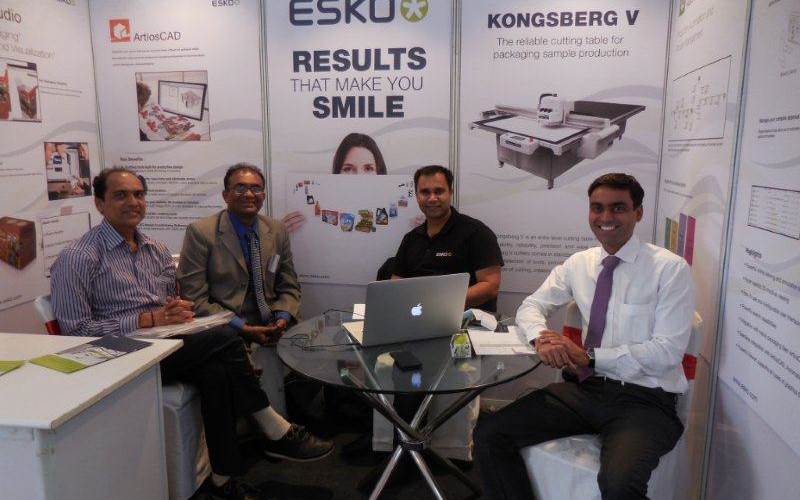 Team Esko with Shree Printwell of Ahmedabad, discussing a Kongsberg deal