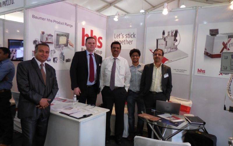 Baumer team displayed its X-melt series of gluing system as well as inspection system