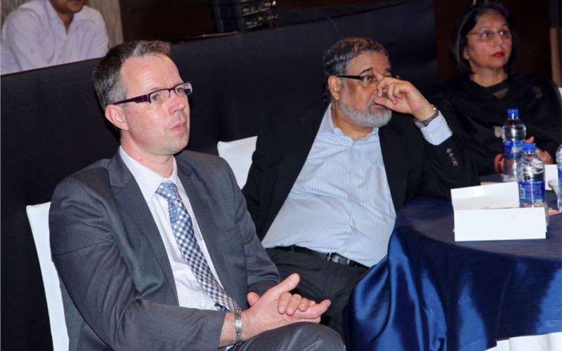 At the show: Bastiaan de Winter of Kolbus and Ranjan Kaul of Oxford University Press India