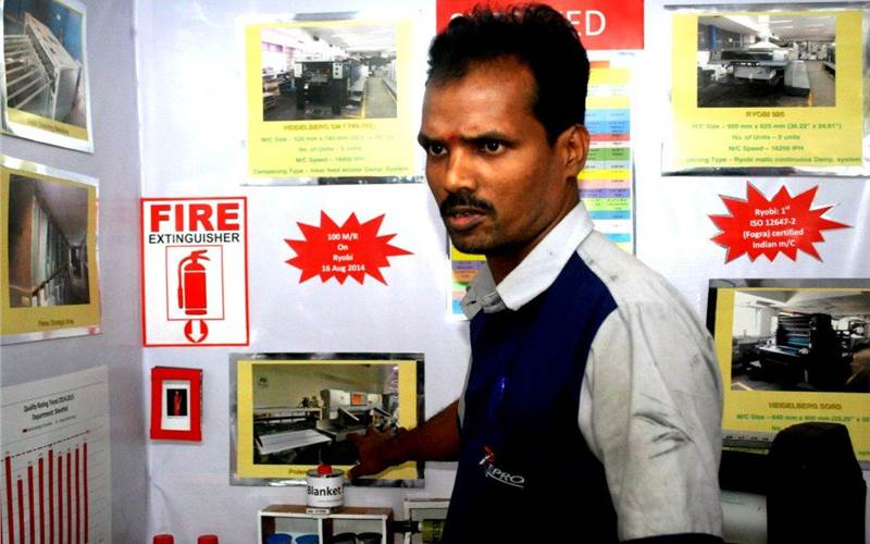 The sheetfed stall boasted the record of 100 makereadies in a day (achieved on 16 August 2014) on its ISO 12647-2 (Fogra) certified Ryobi machine. This is perhaps the only one in India with Fogra certification