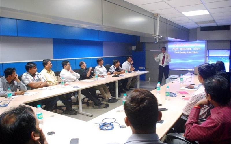 Among the series of tech-talks was the presentation by Mandalekar of National Center for Quality Management (NCQM) titled 'Total Quality Life'. "Correct attitude always leads to deliver excellence in work," said Mandlekar. This session was well appreciated by the staff and it was decided to extend it to all the employees batch-wise