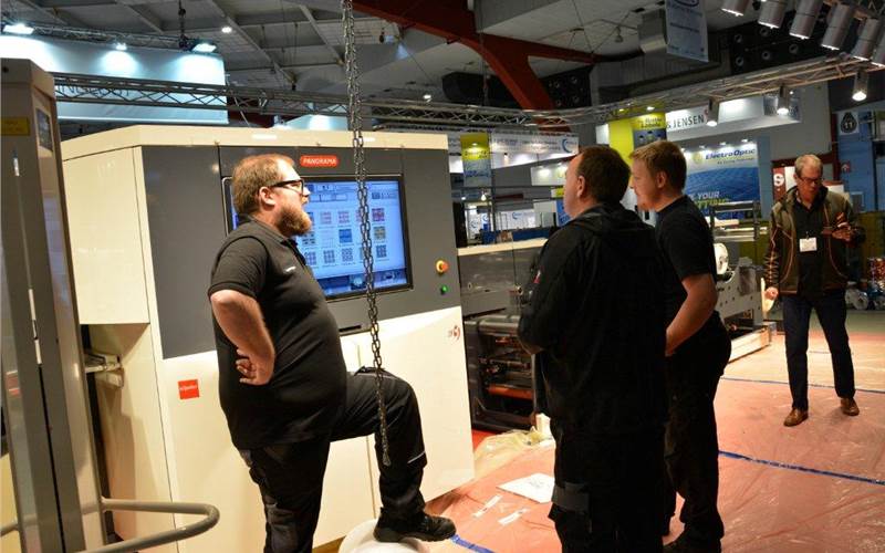 Where is the Caslon? It’s history according to Nilpeter. In its place is a new digital flexo combine called the Panorama, a UV inkjet press with an integrated finishing line, developed with Screen. The UV inks are also supplied by Screen