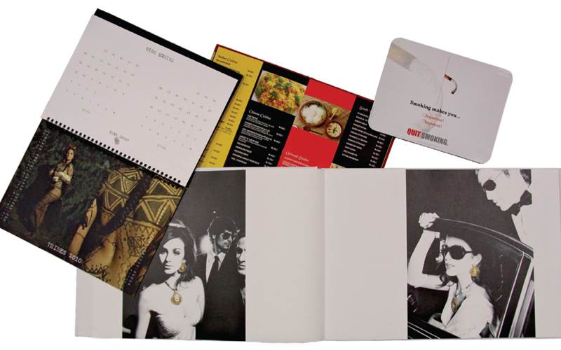 PrintWeek India Digital Printer of the Year 2010 - Thomson Press. The winning entries were printed on HP Indigo 5500 and included works like table calendar, a food menu, a coaster+mousepad and a production service book