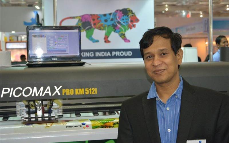 Pune-based wide-format print equipment manufacturer Macart unveiled a new solvent printer with Konica Minolta 30 picoliter printhead, which can print at 1,200 sq/m per hour in two passes at a resolution of 360x760 dpi