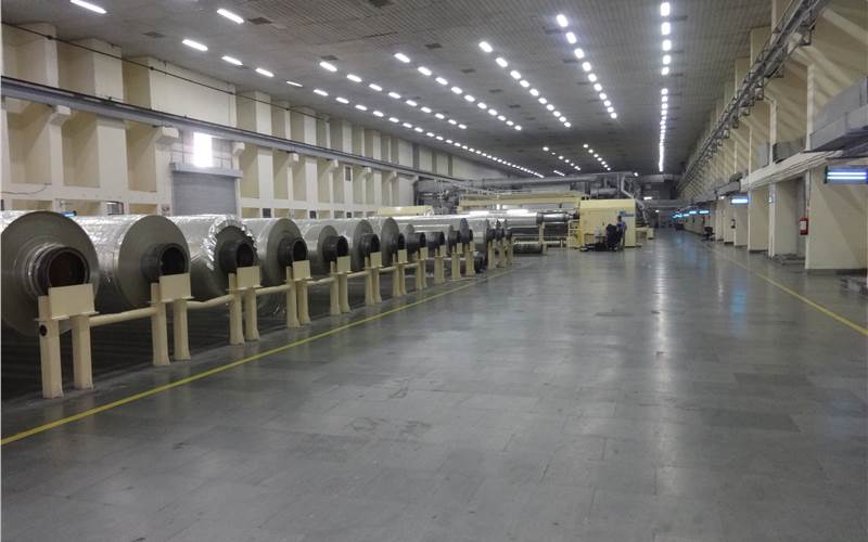 Films: The jumbo roll storage at Uflex’s packaging film plant at Noida