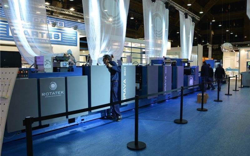 The Rotatek stand with the Brava 350 with the music playing in the background, sounded like a beautiful Spanish chillout