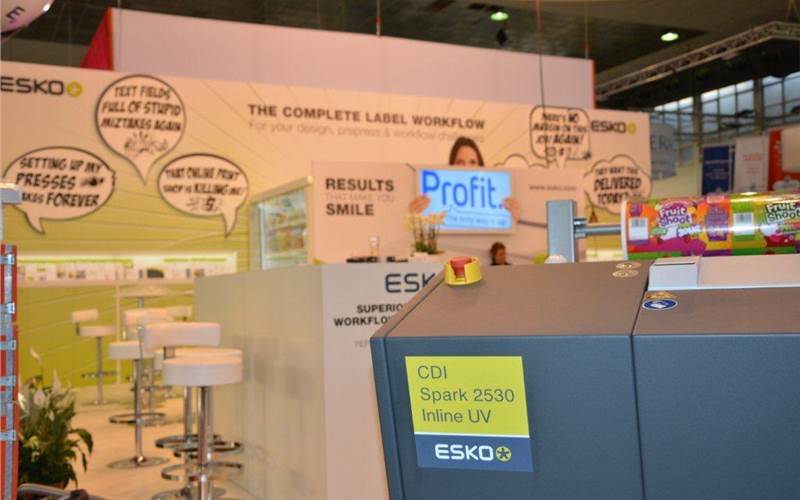Esko is set to showcase how to make profit with a blend of quotes in the background with the CDI Spark 2530 inline UV at the fore